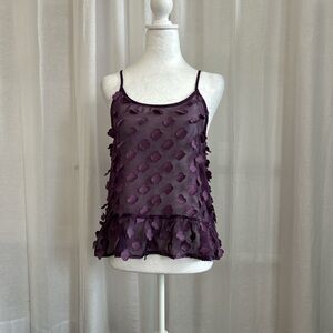 Charlotte Russe Plum Camisole with Floral Accents